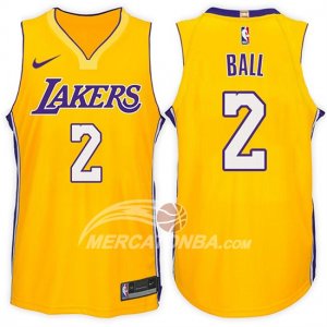 Maglie NBA Lonzo Ball Los Angeles Lakers 2017-18 Giallo
