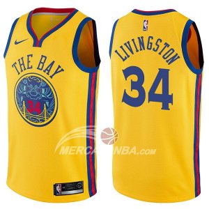Maglie NBA Golden State Warriors Shaun Livingston Chinese Heritage Ciudad 2017-18 Or