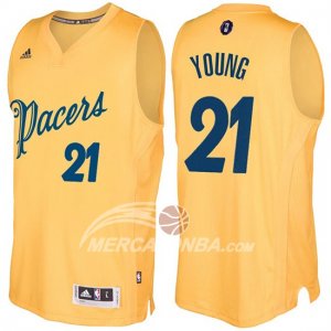 Maglie NBA Christmas 2016 Thaddeus Young Indiana Pacers Dorato