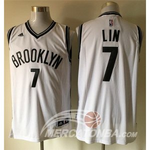 Maglie NBA Rivoluzione 30 Lin,Brooklyn Nets Bianco