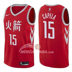 Maglie NBA Houston Rockets Clint Capela Ciudad 2017-18 Rosso