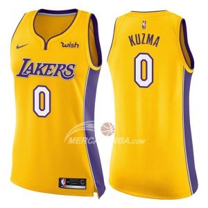 Maglie NBA Donna Kyle Kuzma Los Angeles Lakers Icon 2017-18 Giallo