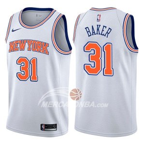 Maglie NBA New York Knicks Ron Baker Statehombret 2017-18 Bianco