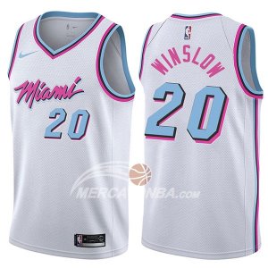 Maglie NBA Miami Heat Justise Winslow Ciudad 2017-18 Bianco
