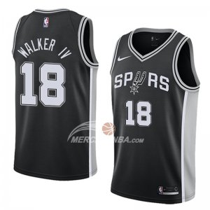 Maglie NBA Spurs Lonnie Walker Iv Icon 2017-18 Nero