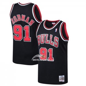 Maglia Chicago Bulls Dennis Rodman Mitchell & Ness 1997-98 Nero