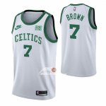 Maglia Boston Celtics Jaylen Brown NO 7 75th Anniversary Bianco