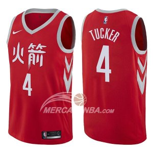 Maglie NBA Houston Rockets P.j. Tucker Ciudad 2017-18 Rosso