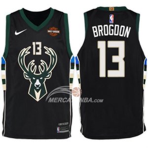 Maglie NBA Malcolm Brogdon Milwaukee Bucks Statement Harley 2017-18 Nero
