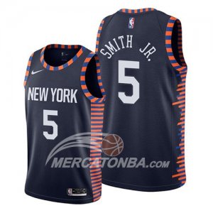 Maglia New York Knicks Dennis Smith Jr. Citta 2019 Blu