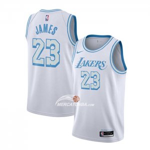 Maglia Los Angeles Lakers Lebron James Citta 2020-21 Bianco