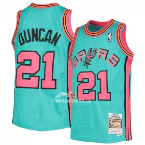 Maglia San Antonio Spurs Tim Duncan Mitchell & Ness 1998-99 Verde