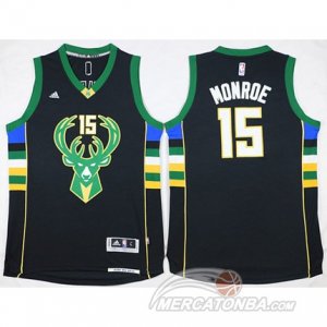 Maglie NBA Monroe,Milwaukee Bucks Nero