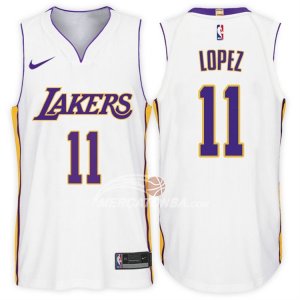 Maglie NBA Autentico Lakers Lopez 2017-18 Bianco