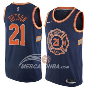 Maglie NBA New York Knicks Damyean Dotson Ciudad 2018 Blu