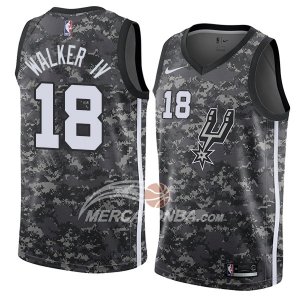 Maglie NBA Spurs Lonnie Walker Iv Ciudad 2017-18 Nero