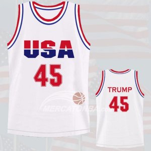 Maglie NBA Trump USA 1992 Bianco