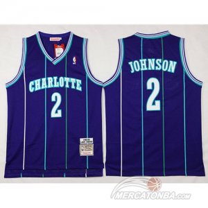 Maglie NBA Retro Charlotte Johnson,New Orleans Hornets Porpora