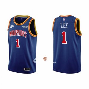 Maglia Golden State Warriors Damion Lee NO 1 75th Anniversary Blu