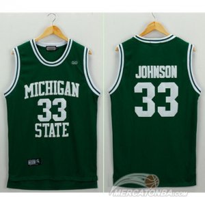 Maglie NBA NCAA Michigan State Johnson Verde