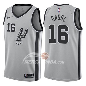 Maglie NBA San Antonio Spurs Pau Gasol Statehombret 2017-18 Plata