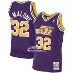 Maglia Utah Jazz Karl Malone NO 32 Mitchell & Ness 1991-92 viola