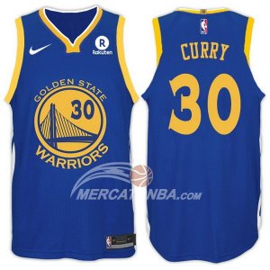 Nike Maglie NBA Curry Golden State Warriors 2017-18 Azul