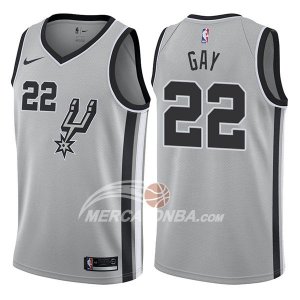Maglie NBA San Antonio Spurs Rudy Gay Statehombret 2017-18 Grigio