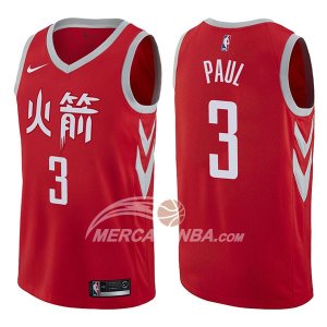 Maglie NBA Houston Rockets Chris Paul Ciudad 2017-18 Rosso