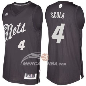 Maglie NBA Christmas 2016 Luis Scola Brooklyn Nets Nero