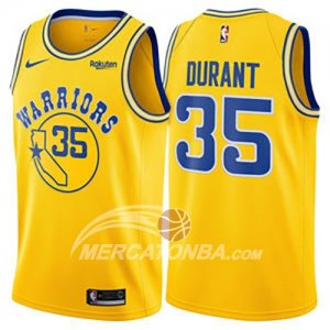 Maglie NBA Golden State Warriors Kevin Durant Hardwood Classic 2018 Giallo