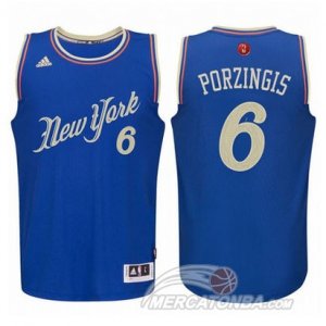 Maglie NBA Porzingis Christmas,New York Knicks Blu
