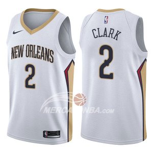 Maglie NBA New Orleans Pelicans Ian Clark Association 2017-18 Bianco