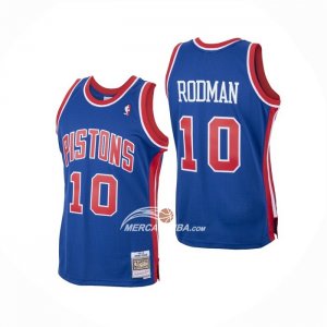 Maglia Detroit Pistons Dennis Rodman Mitchell & Ness 1988-89 Blu