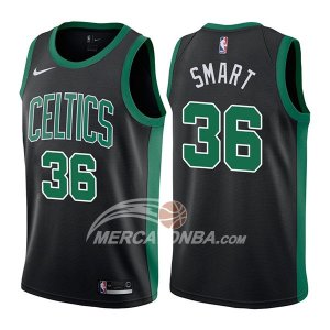 Maglie NBA Boston Celtics Marcus Smart Statehombret 2017-18 Nero
