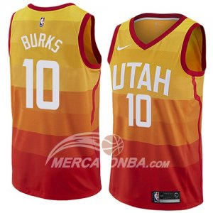 Maglie NBA Utah Jazz Alec Burks Ciudad 2018 Giallo
