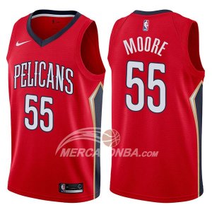 Maglie NBA New Orleans Pelicans E'twaun Moore Statehombret 2017-18 Rosso