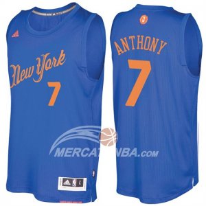 Maglie NBA Christmas 2016 Carmelo Anthony New York Knicks Blu