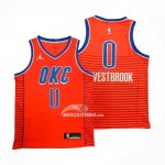 Maglia Oklahoma City Thunder Russell Westbrook NO 0 Statement 2021 Arancione