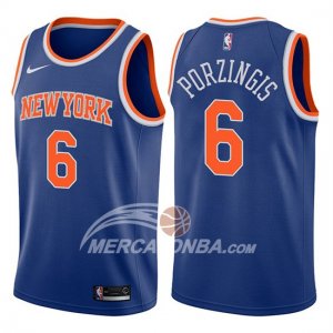 Maglie NBA Kristaps Porzingis New York Knicks 2017-18 Blu