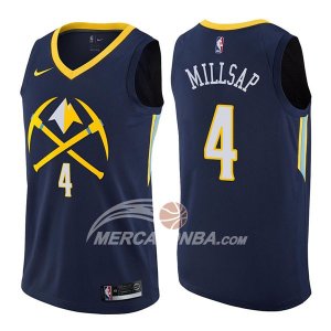 Maglie NBA Denver Nuggets Paul Millsap Ciudad 2017-18 Blu