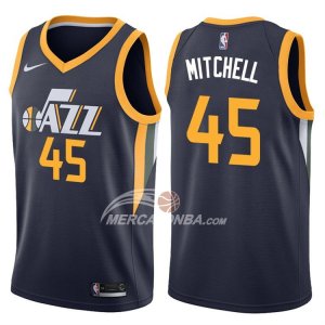 Maglie NBA Donovan Mitchell Utah Jazz Icon Apagado 2017-18 Blu