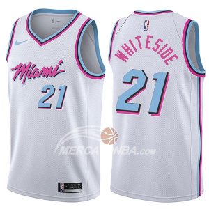 Maglie NBA Miami Heat Hassan 2017-18 Biancoside Ciudad 2017-18 Bianco