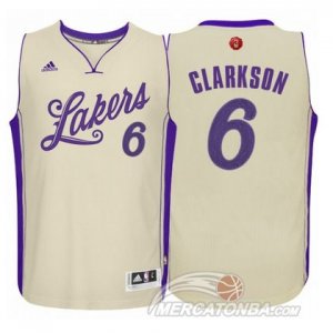 Maglie NBA Clarkson Christmas,Los Angeles Lakers Bianco