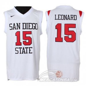 Maglie NBA NCAA San Diego State Leonard Bianco