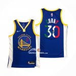 Maglia Golden State Warriors Stephen Curry NO 30 Icon Royal Special Messico Edition Blu