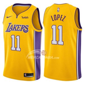 Maglie NBA Autentico Lakers Lopez 2017-18 Giallo