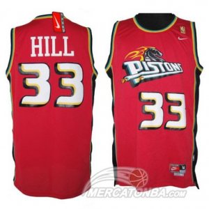 Maglie NBA Hill,Detroit Pistons Pistons Rosso