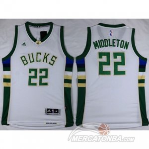 Maglie NBA Middleton,Milwaukee Bucks Bianco