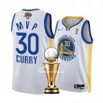 Maglia Golden State Warriors Stephen Curry NO 30 MVP 2022 NBA Finals Bianco